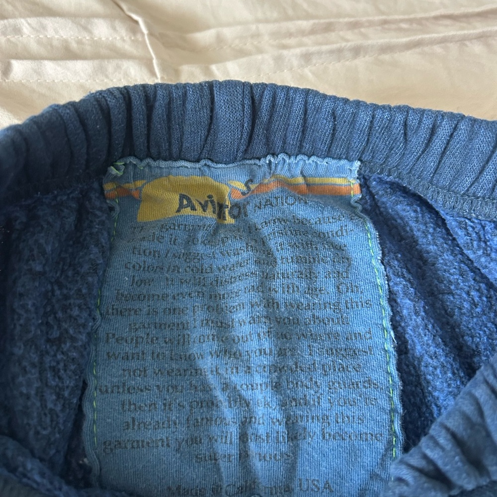 Aviator Nation blue sweatpants with rainbow stripes on leg!! - Picture 3 of 3